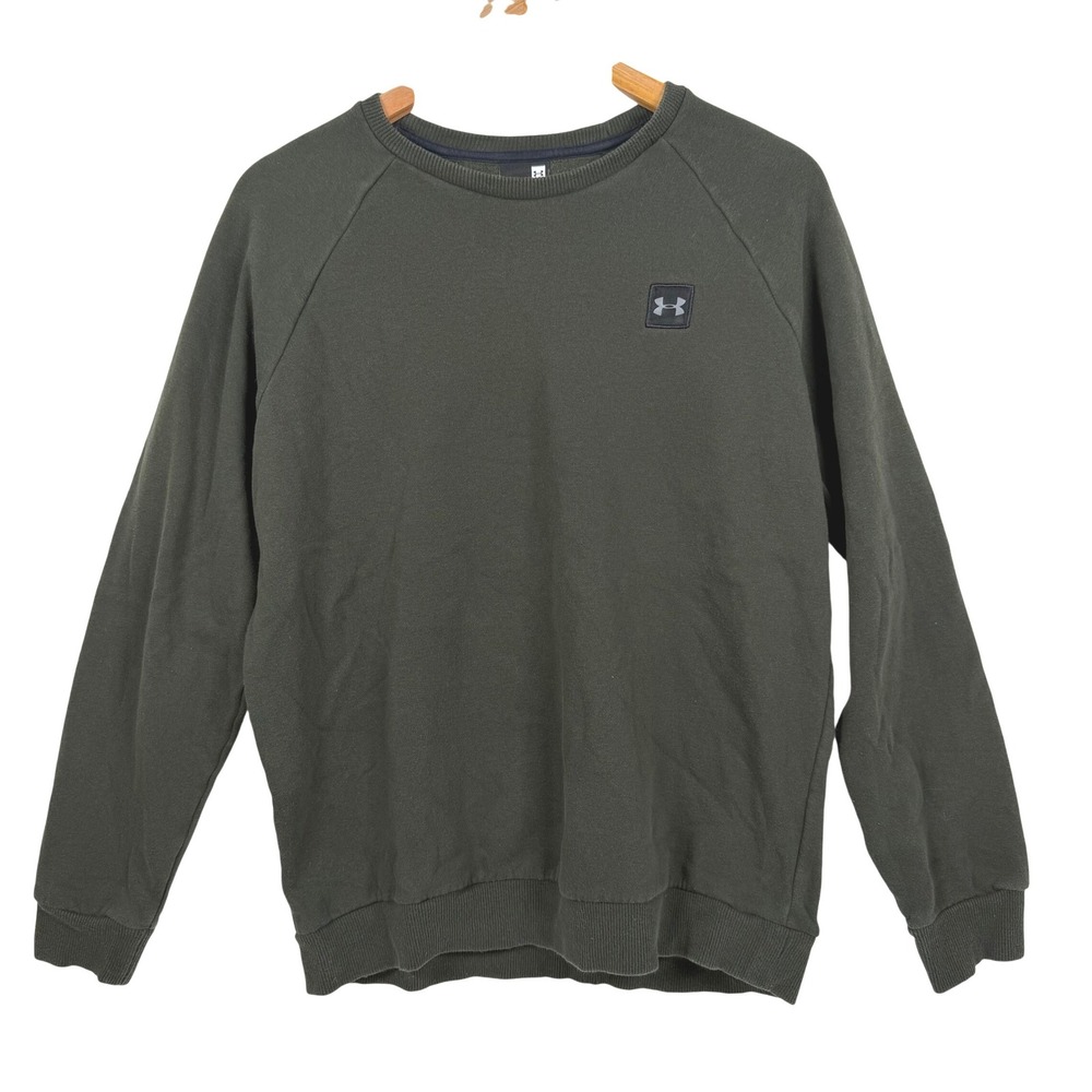 Under‎ Armour Sweatshirt Women Medium Green Athletic Rival Fleece Crewneck A-763